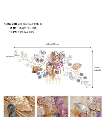 Colorful Beaded Hairpin Crystal Hair Comb
