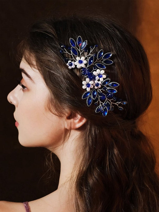 Synthetic Gem Floral Prom HeadDresses Hair Comb