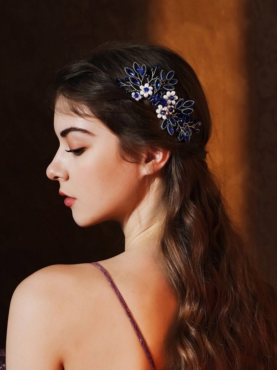Synthetic Gem Floral Prom HeadDresses Hair Comb
