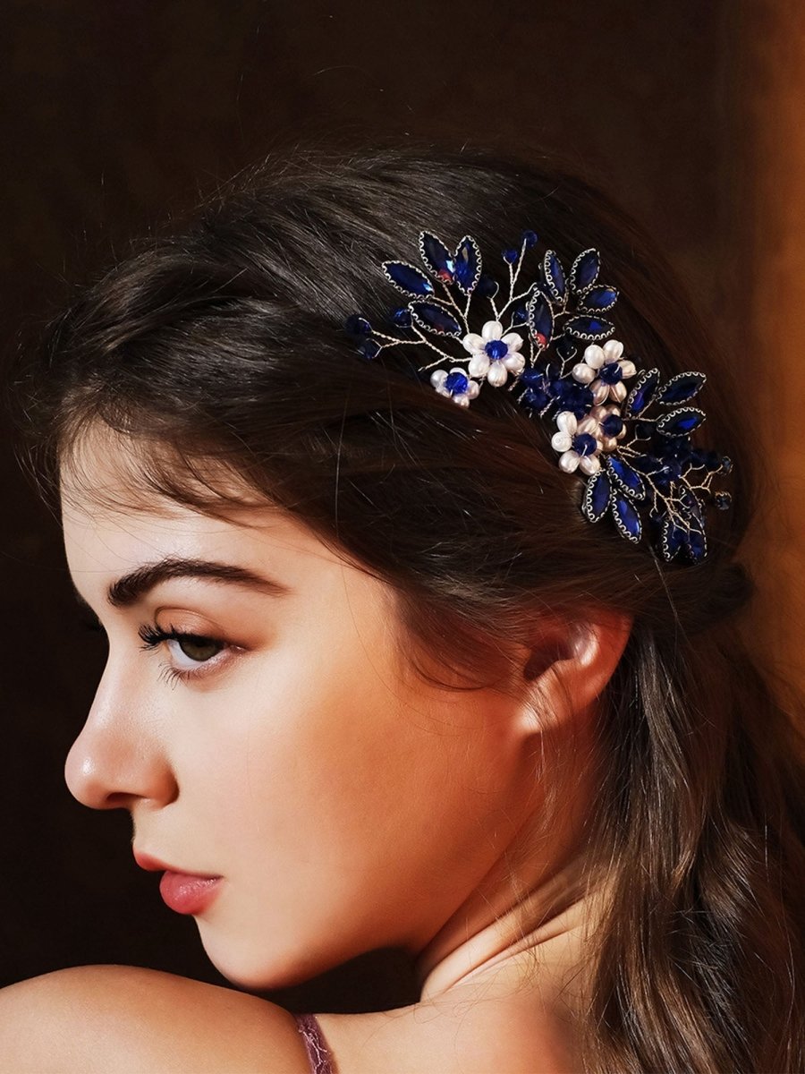 Synthetic Gem Floral Prom HeadDresses Hair Comb
