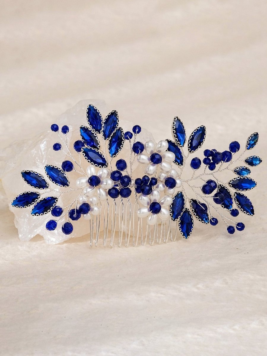 Synthetic Gem Floral Prom HeadDresses Hair Comb