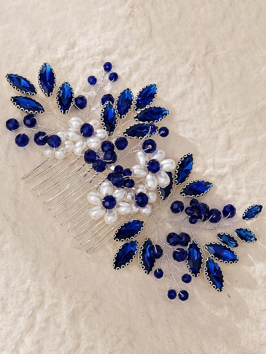 Synthetic Gem Floral Prom HeadDresses Hair Comb