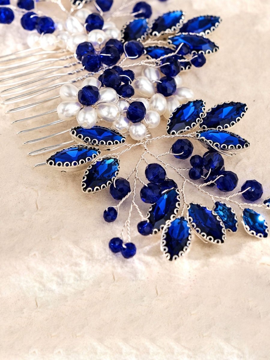 Synthetic Gem Floral Prom HeadDresses Hair Comb