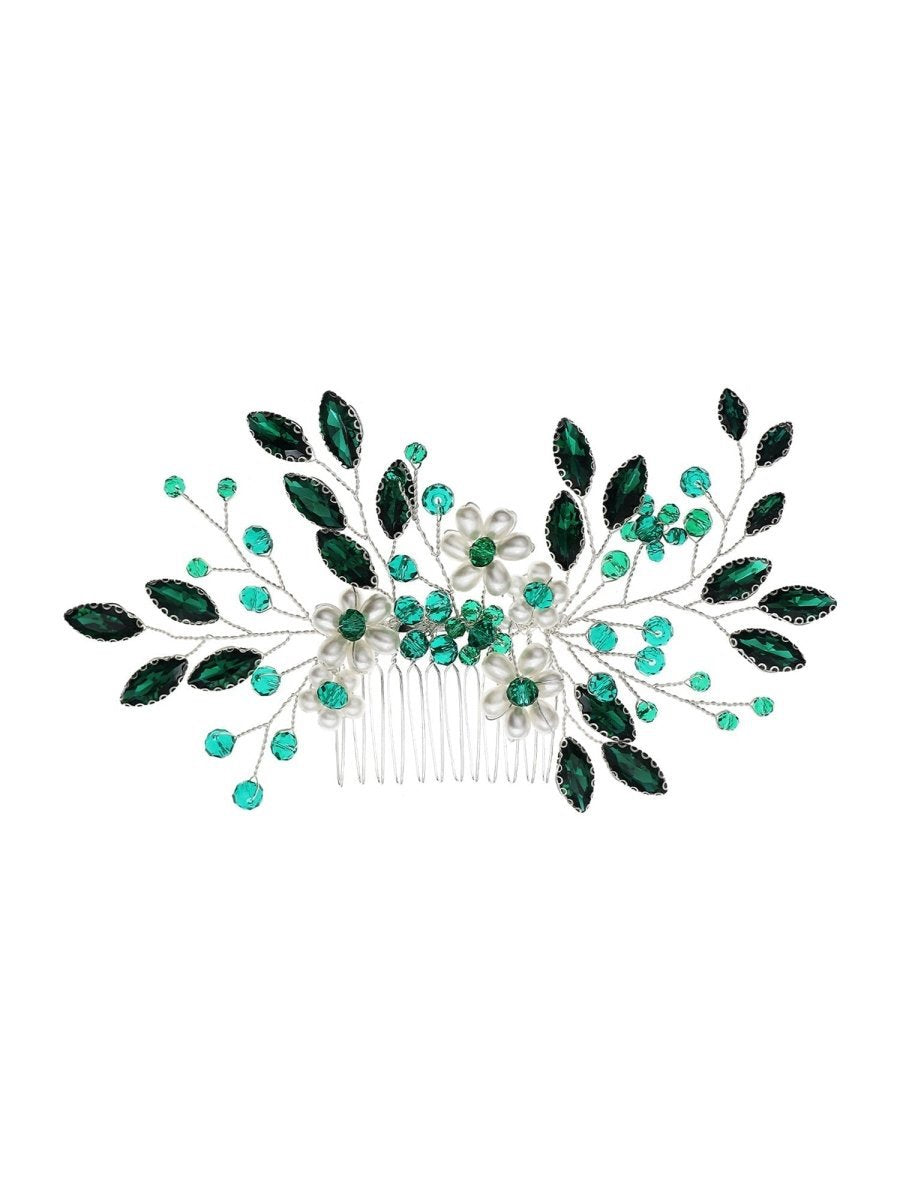 Synthetic Gem Floral Prom HeadDresses Hair Comb