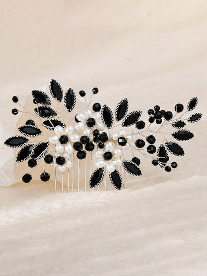 Synthetic Gem Floral Prom HeadDresses Hair Comb