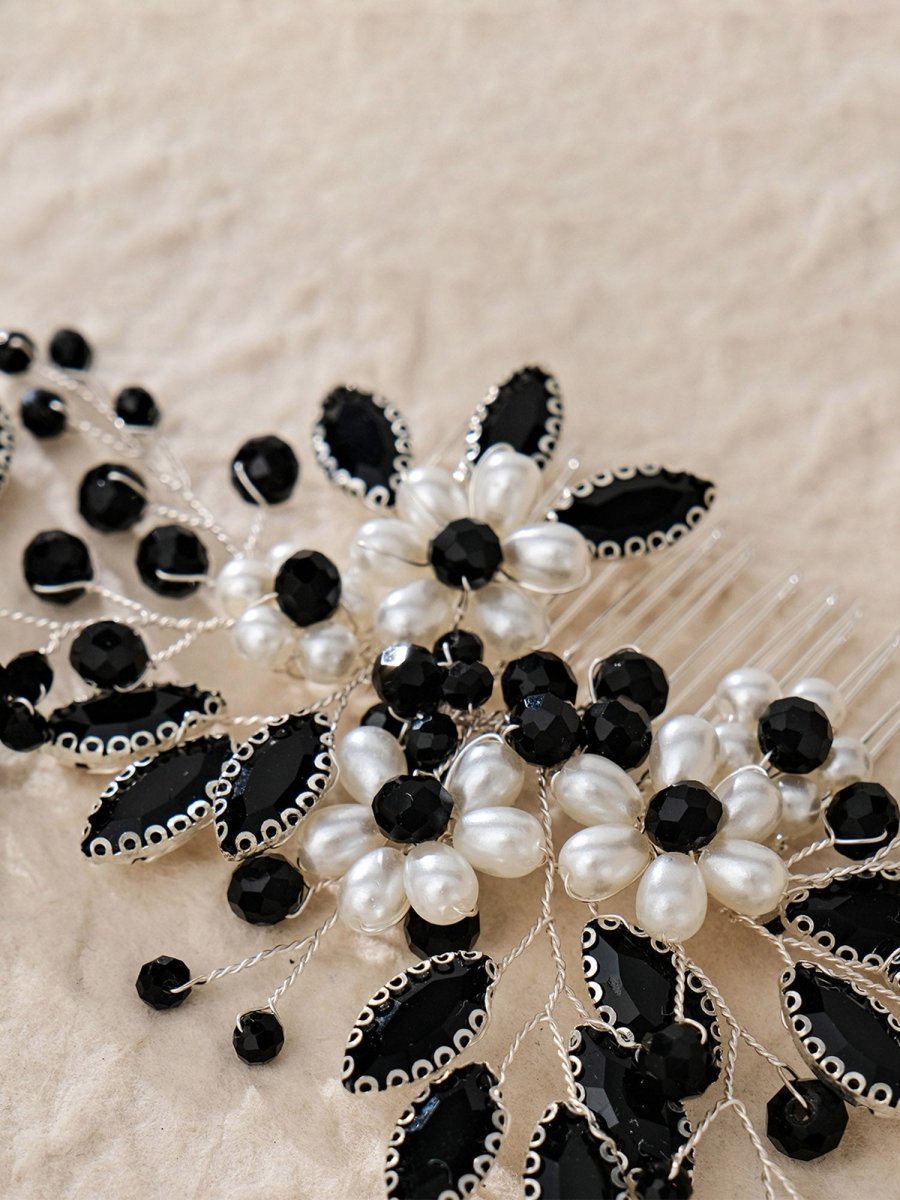 Synthetic Gem Floral Prom HeadDresses Hair Comb