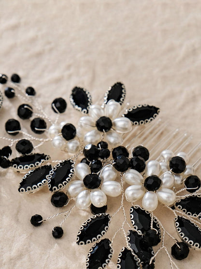 Synthetic Gem Floral Prom HeadDresses Hair Comb