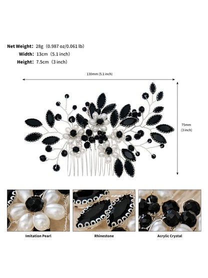 Synthetic Gem Floral Prom HeadDresses Hair Comb