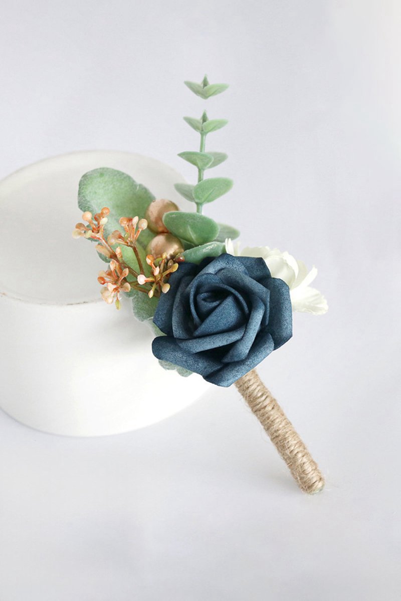 Artificial Silk Roses Wedding Bridesmaid Boutonniere