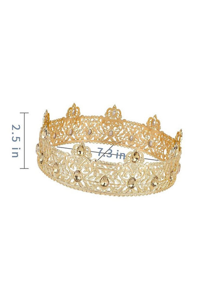 Champagne Rhinestone Birthday Crown for Men