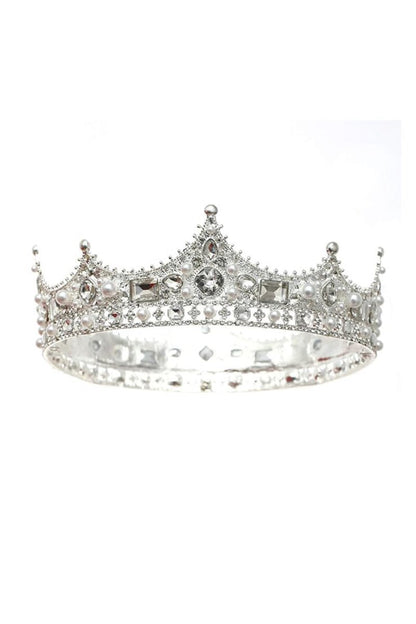 Baroque Vintage Crystal Pearl Crown