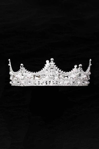 Baroque Vintage Crystal Pearl Crown