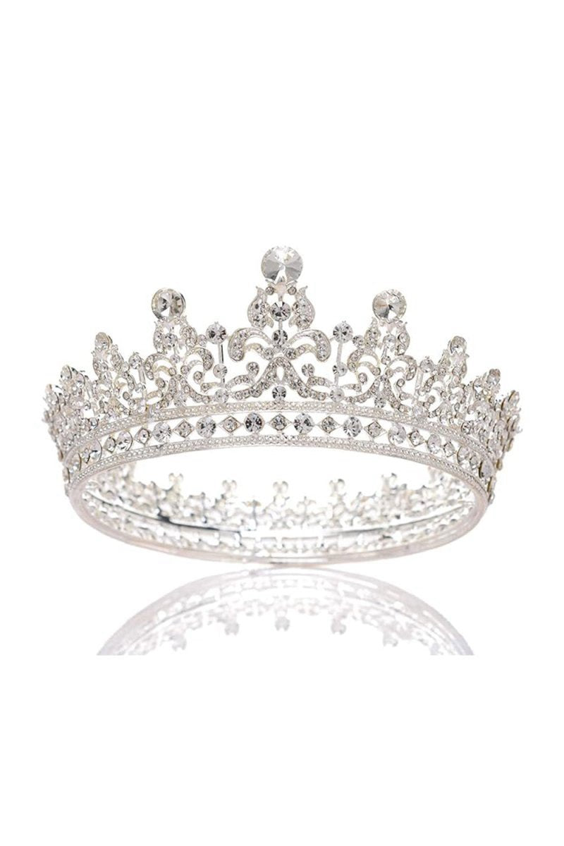 Silver Full Round Crystal Tiaras