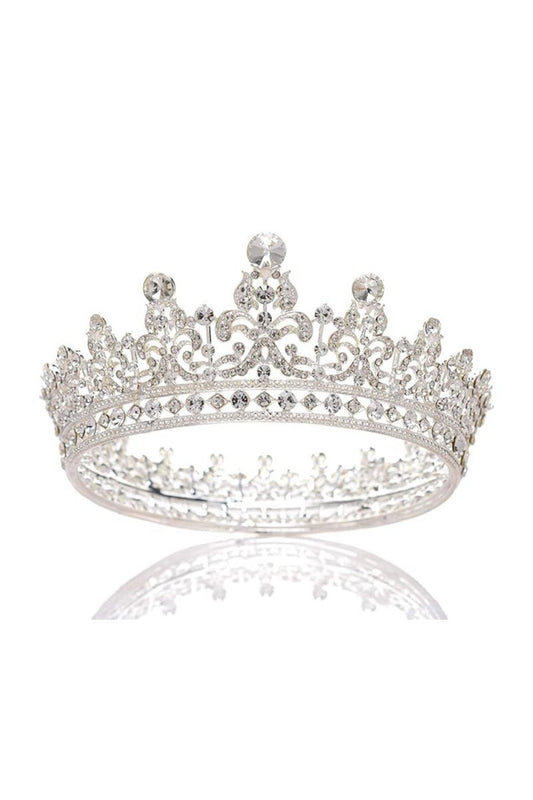 Silver Full Round Crystal Tiaras