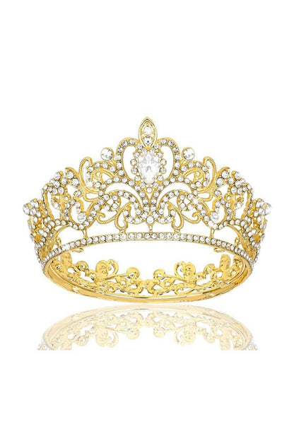 Gold Crystal Crown Accessories Rhinestones