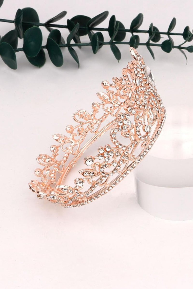 Gold Crystal Crown Accessories Rhinestones