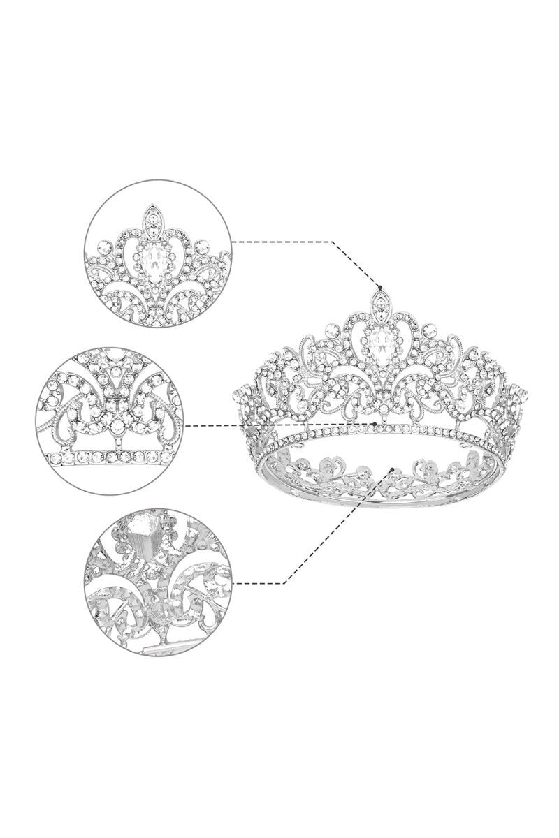 Gold Crystal Crown Accessories Rhinestones