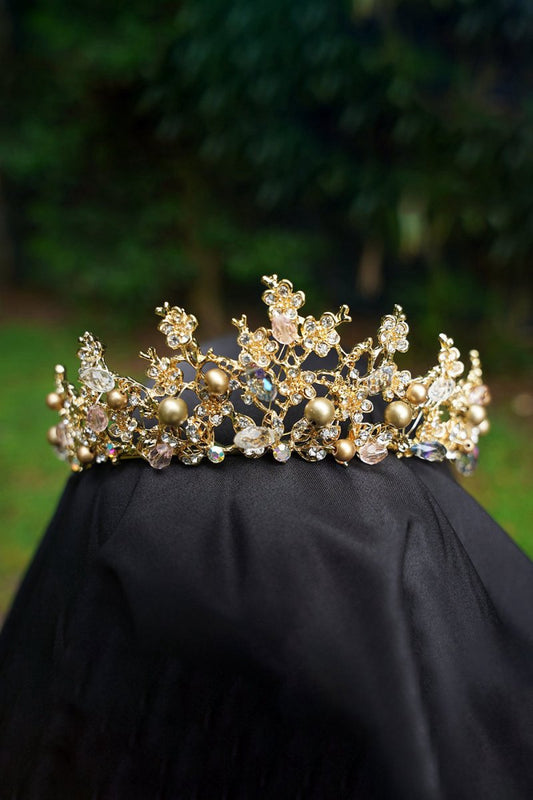 Pearl Gold Woodland Tiara