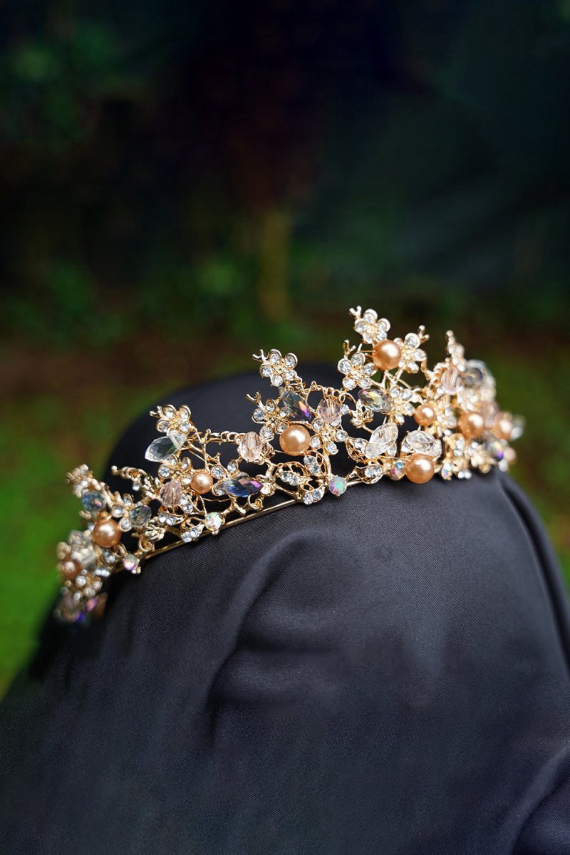Pearl Gold Woodland Tiara
