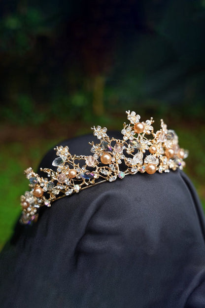Pearl Gold Woodland Tiara