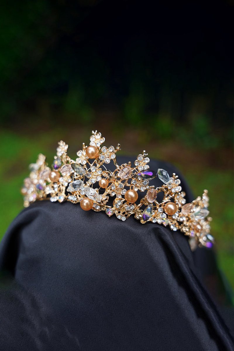 Pearl Gold Woodland Tiara