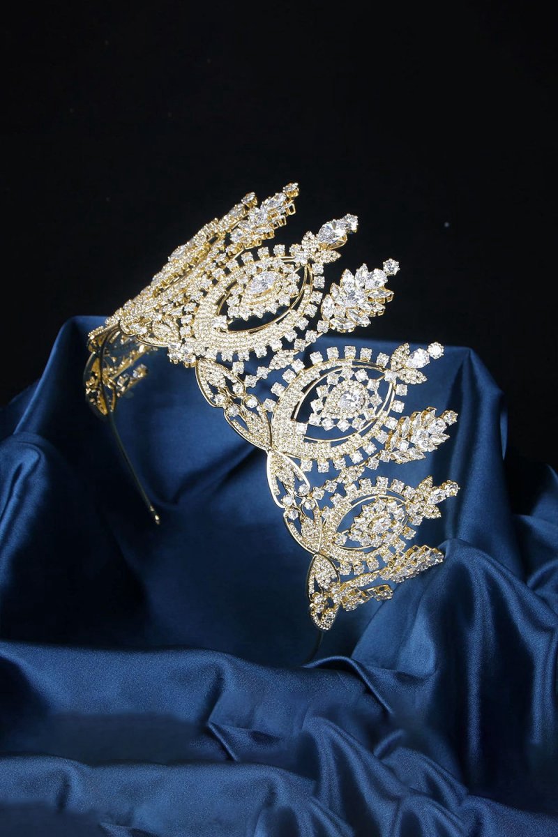 Gold Large Cubic Zirconia Crowns