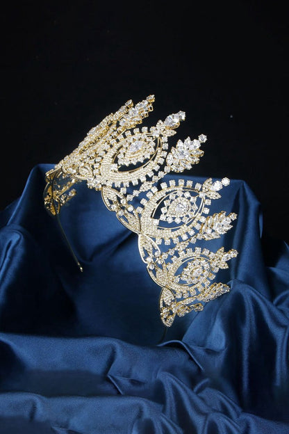Gold Large Cubic Zirconia Crowns
