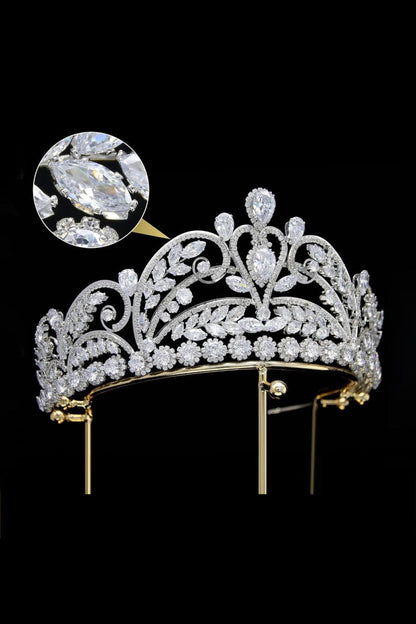 Gold Cubic Zirconia Bridal Tiara
