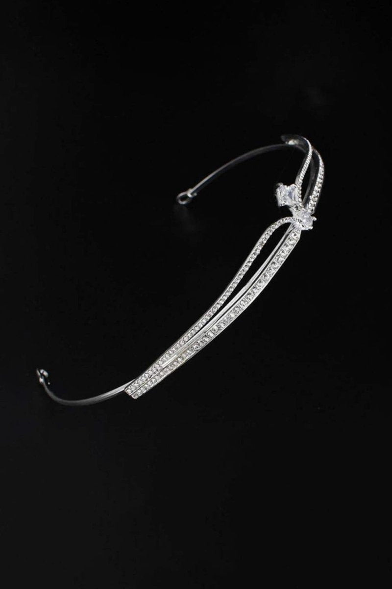 Silver Rhinestone Pearl Wedding Tiara