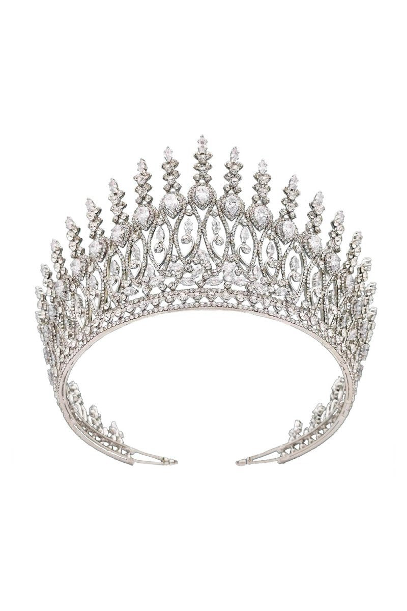 Silver Tall Wedding Tiara