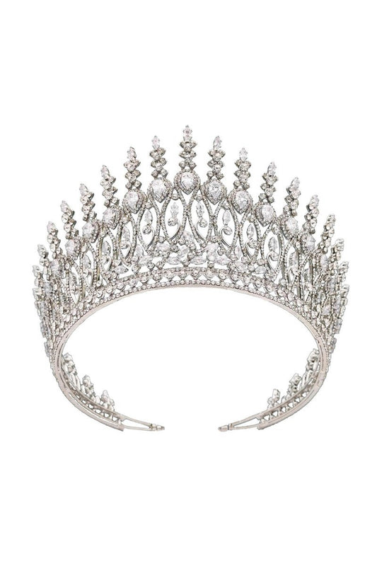 Silver Tall Wedding Tiara