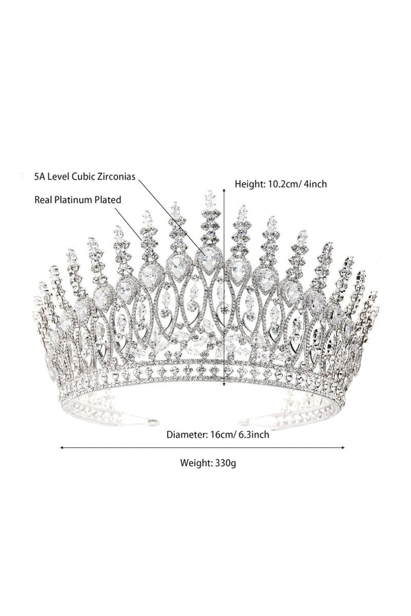 Silver Tall Wedding Tiara
