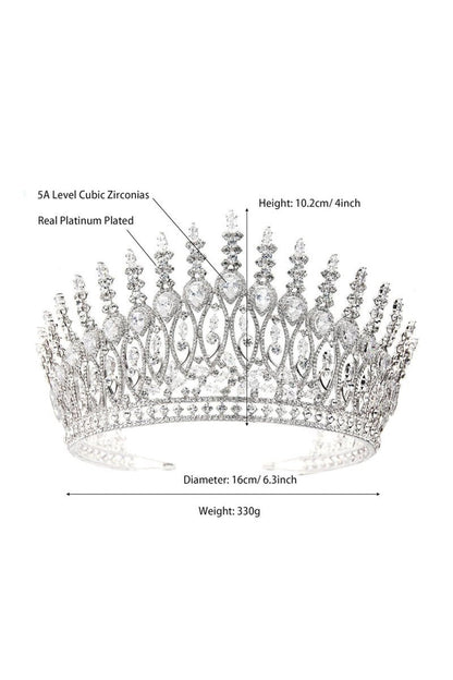 Silver Tall Wedding Tiara