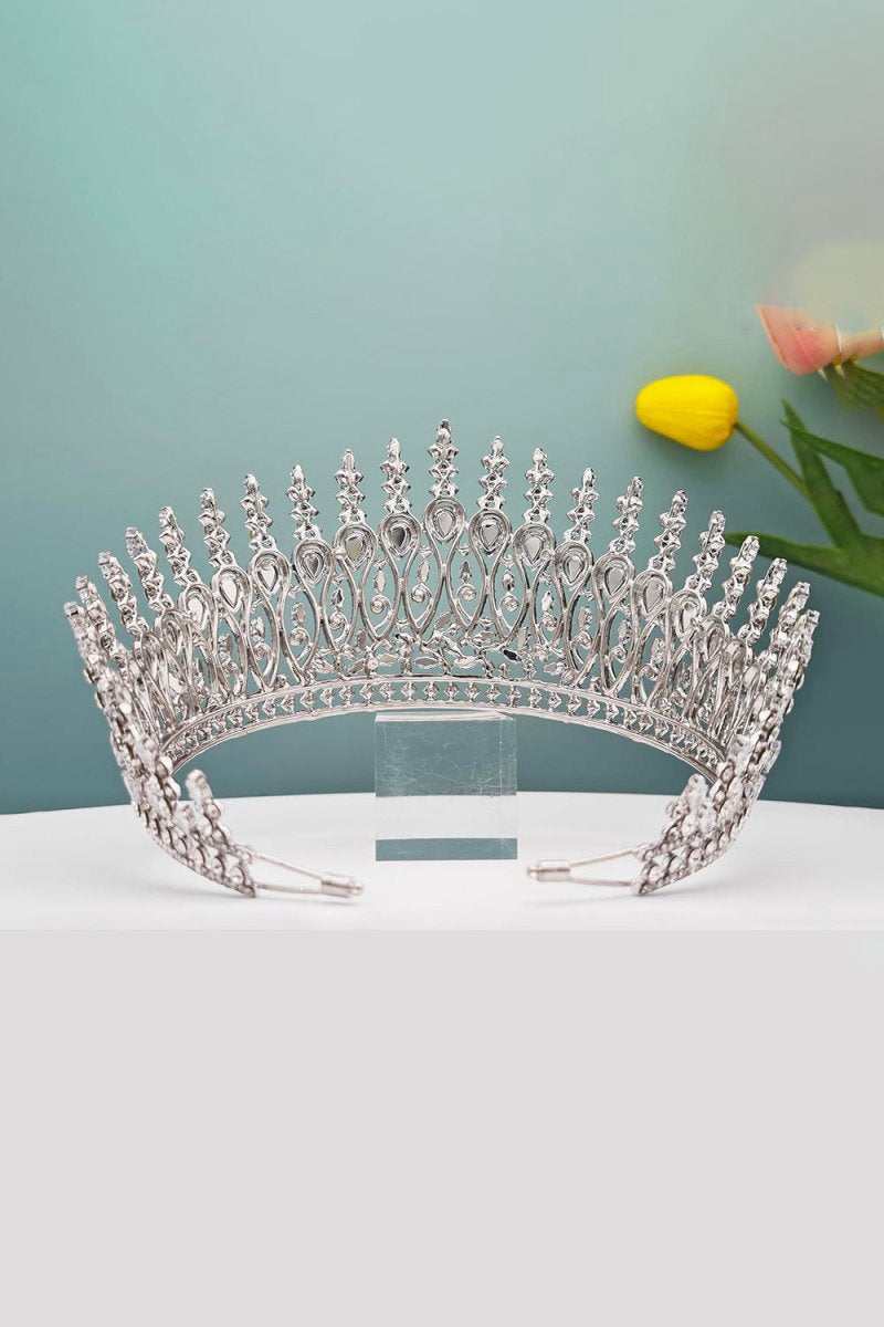 Silver Tall Wedding Tiara