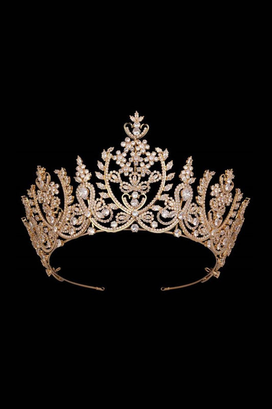 Silver Cubic Zirconia Tall Queen Round Tiara