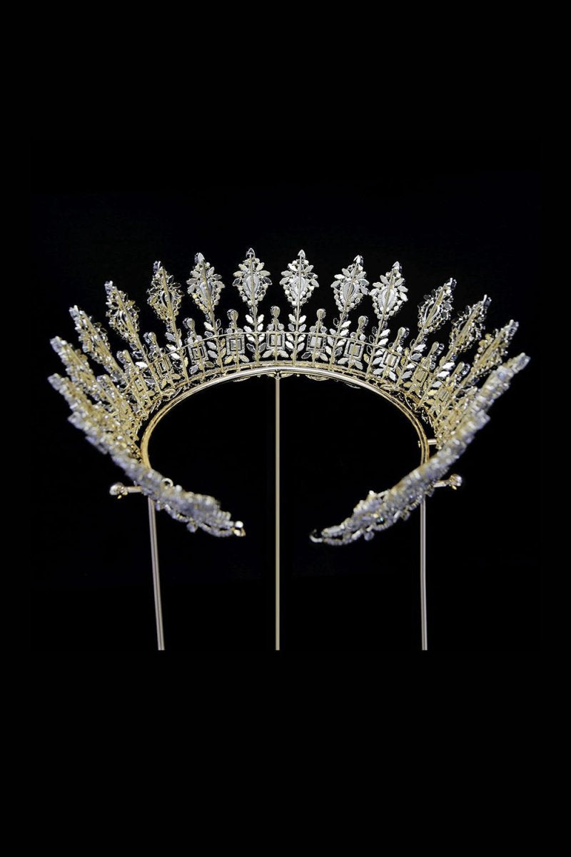 Silver Large 5A Cubic Zirconia Round Tiara