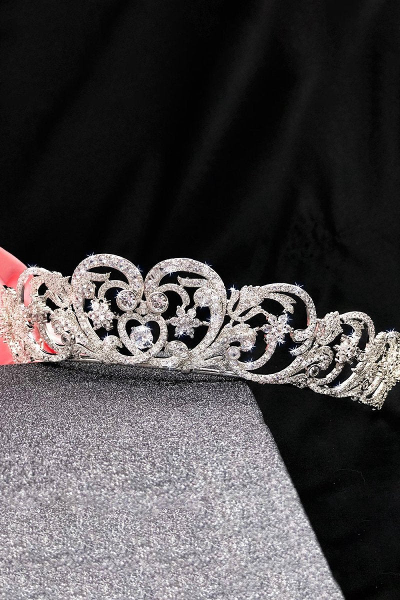 Silver Rheinstone Rhodium plated Princess Tiara