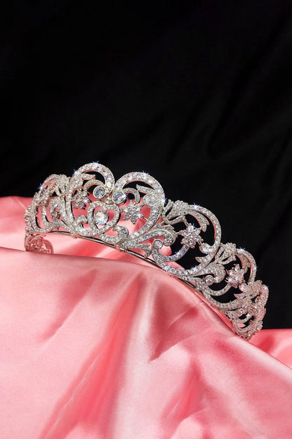 Silver Rheinstone Rhodium plated Princess Tiara