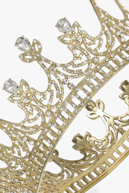 Gold Crystal Rheinstone Queen Crowns