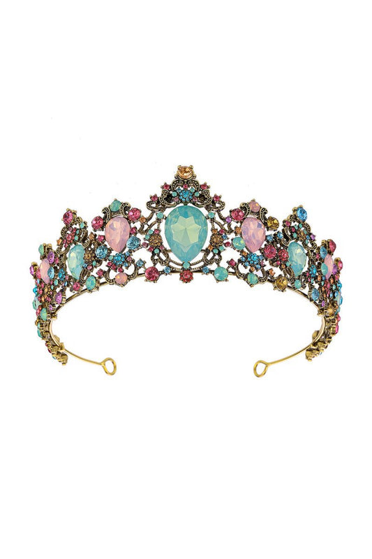 Vintage Multicolor Diamond Gold Crown