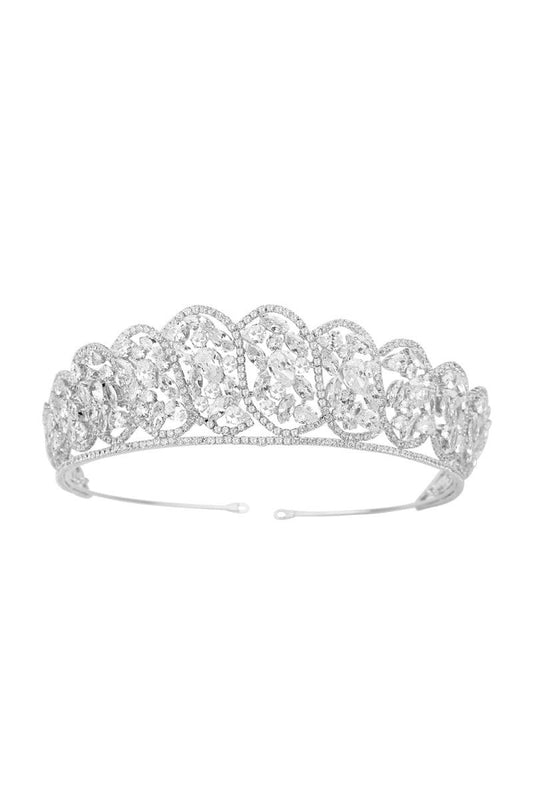 Silver Zirconia Bridal Crown