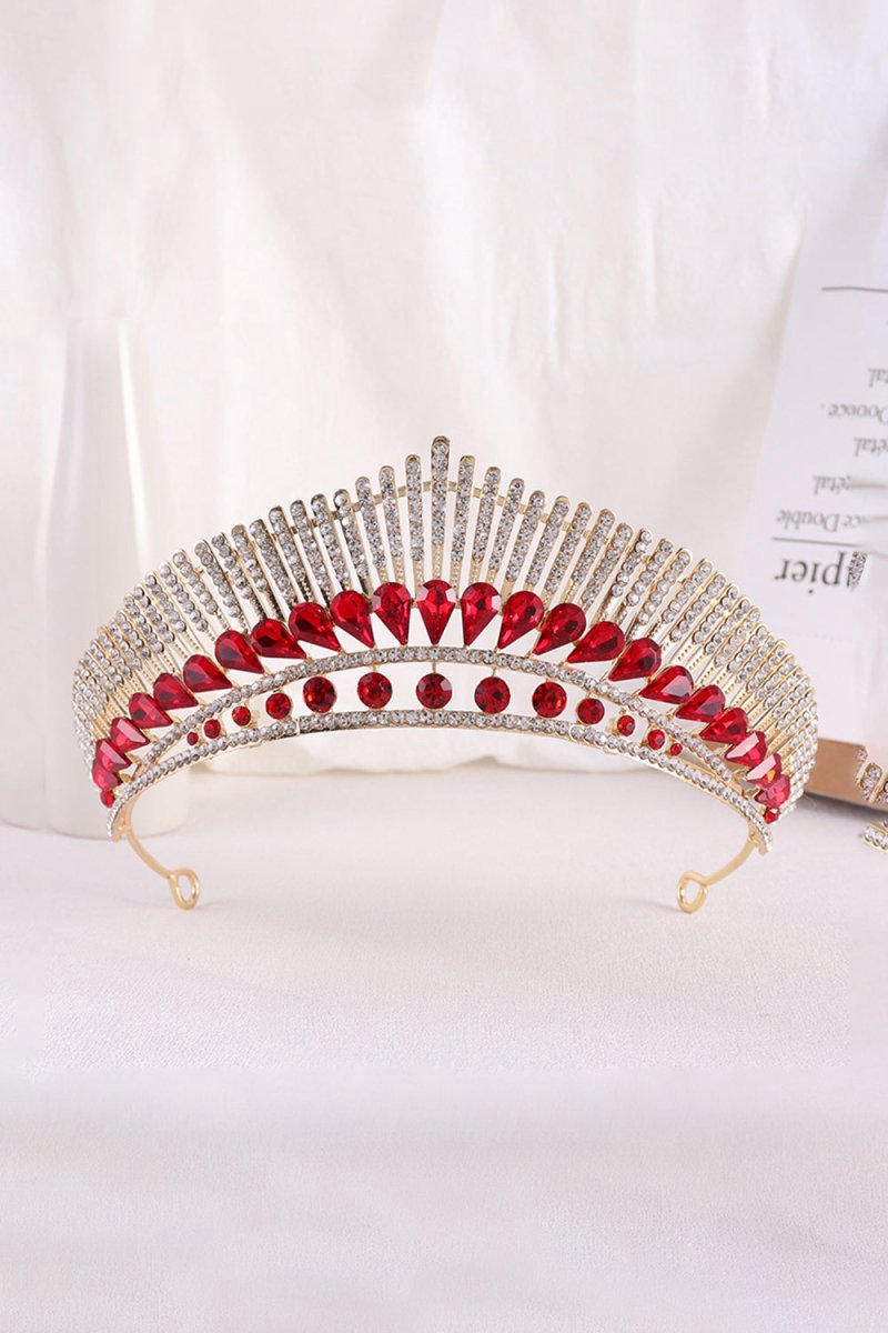 Red Rhinestone Bridal Tiara