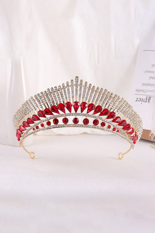 Red Rhinestone Bridal Tiara