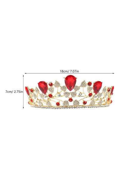 Bronze Red Crystal Leaf Tiara