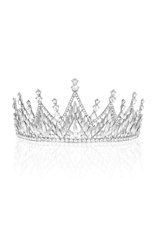 Ondder Silver Sparkly Crystal Crown