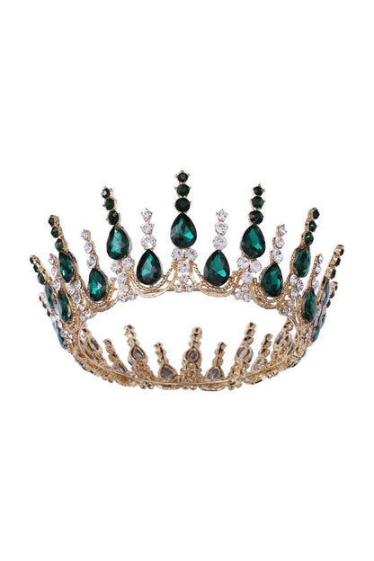 Gold Sparkly Round Crystal Princess Crown