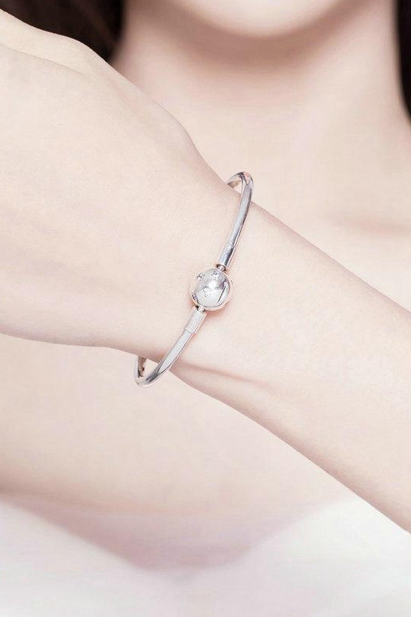 Star Bangle Bracelet In Sterling Silver