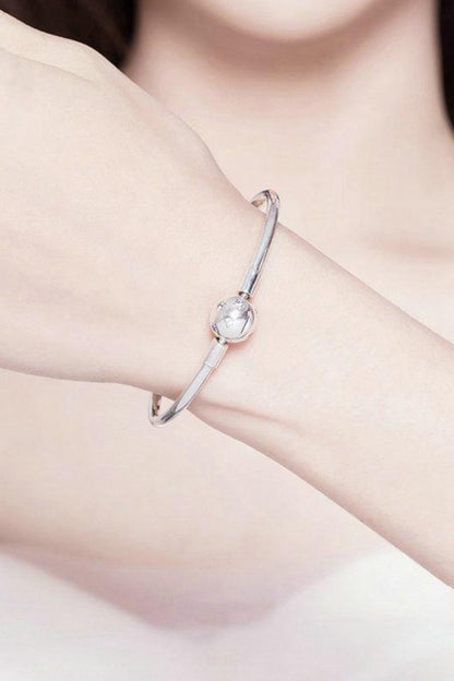 Star Bangle Bracelet In Sterling Silver