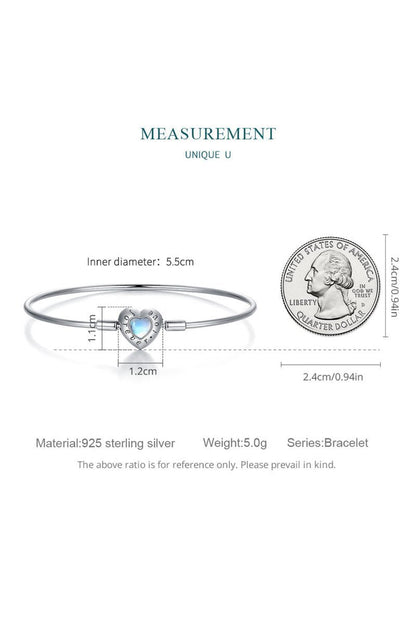 Heart Moonstone Bracelet Perfect Gift