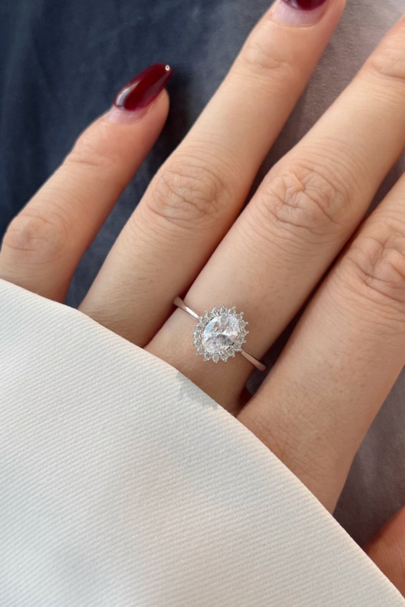 Citrine Oval Sparkle Cocktail Ring